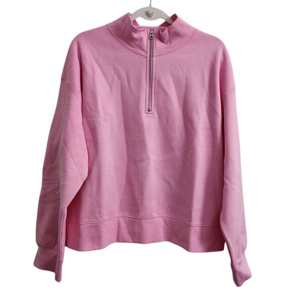 J. Crew Sweater‎ Womens XL Pink Half Zip Pullover Longsleeve Mockneck NWT - Picture 1 of 9
